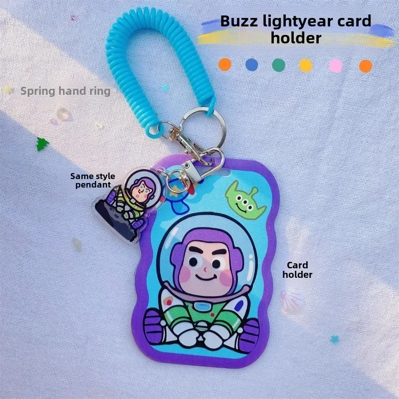 Cartoon Disney Series Buzz Lightyear Boys and Girls Cute Portable Fashion Simple Student Keychain Lanyard Work ID Card Holder