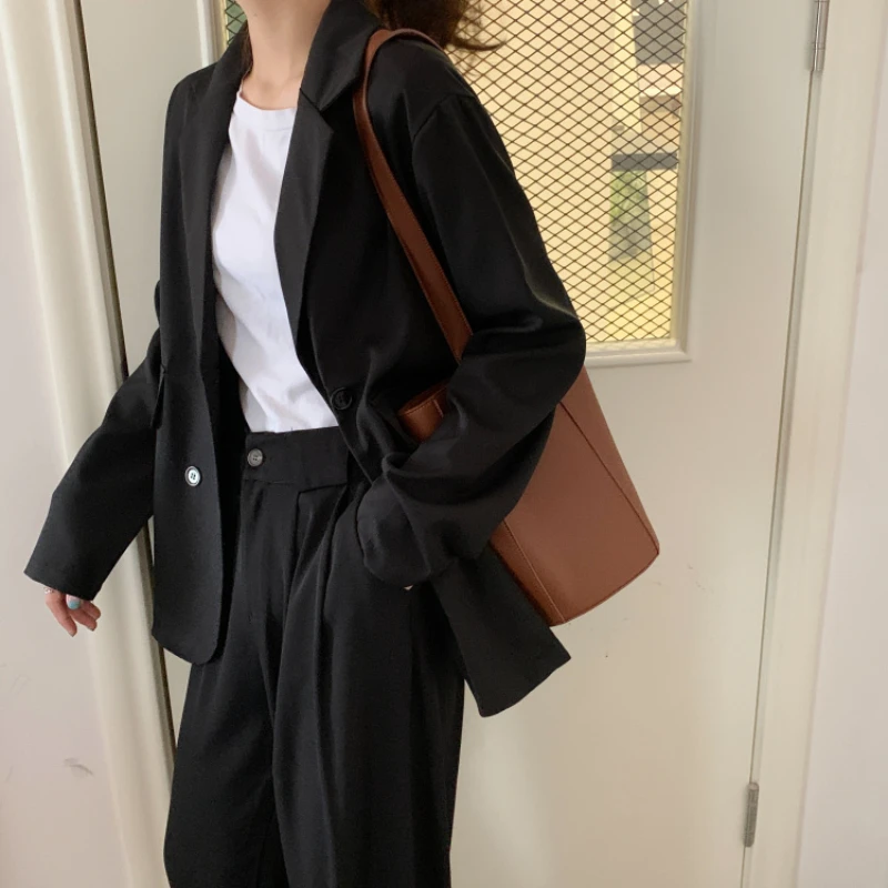 Women Blazer 2023 Autumn and Winter New Solid Color Long Sleeve Blazer Female Loose Versatile Jacket Office Blazers for Women