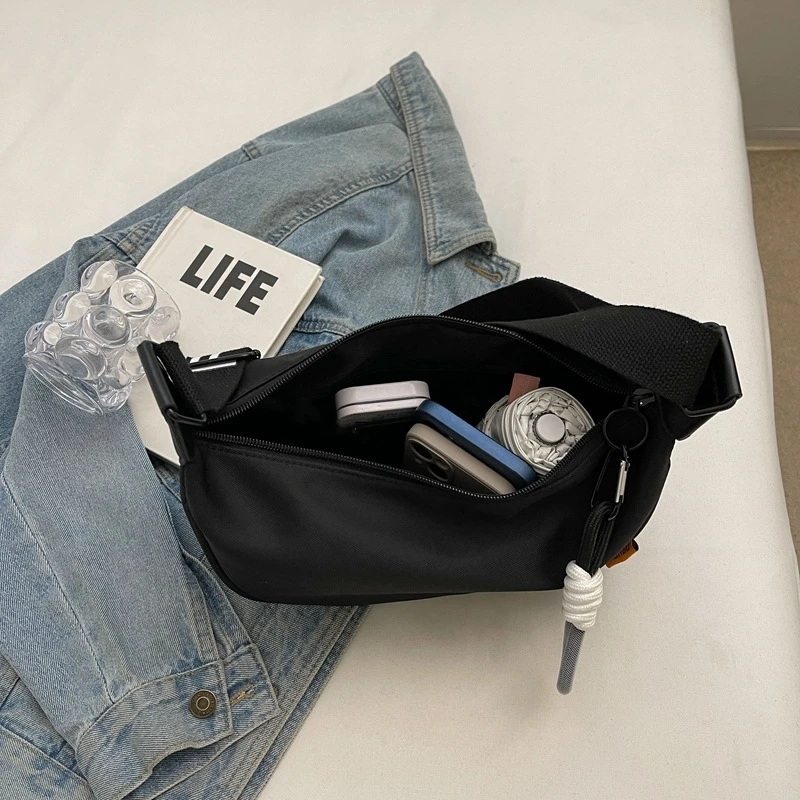 Bolsa Hobo Versátil para Mulheres, Bolsa Crossbody Única, Bolsa de Ombro, Banda Larga Esportiva Elegante, Lazer