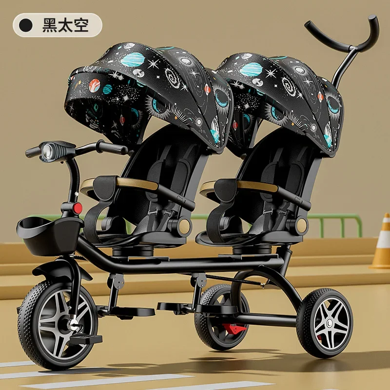 

Mutiple Stroller Double Child Baby Bike Handcart 3-year-old Baby Rotating Seat Adjustable Child Bike Seat 1-6 Years Old