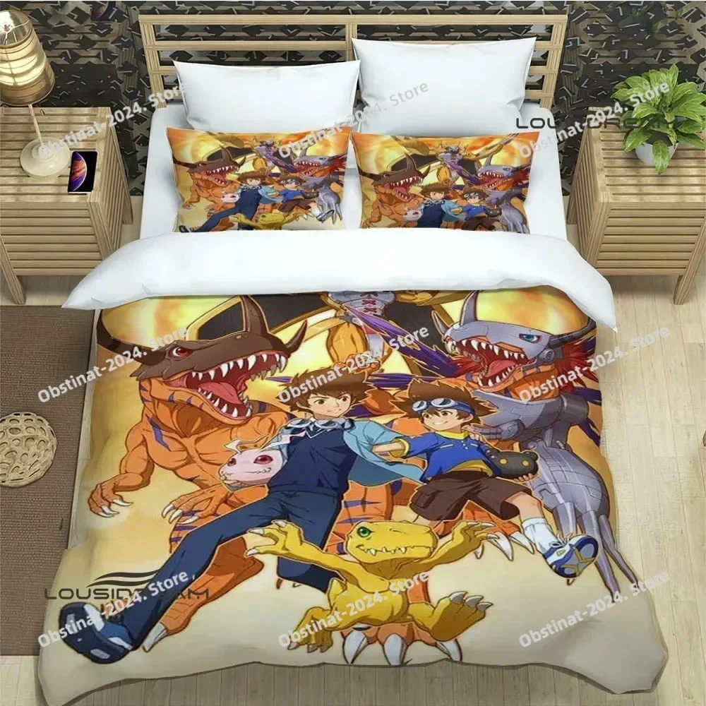 

3D Digimon cartoon printed Printed Bed Set Duvet Cover Pillowcase Bedding Set Bed Linen Sheet Quilt Cover Full Queen King Size