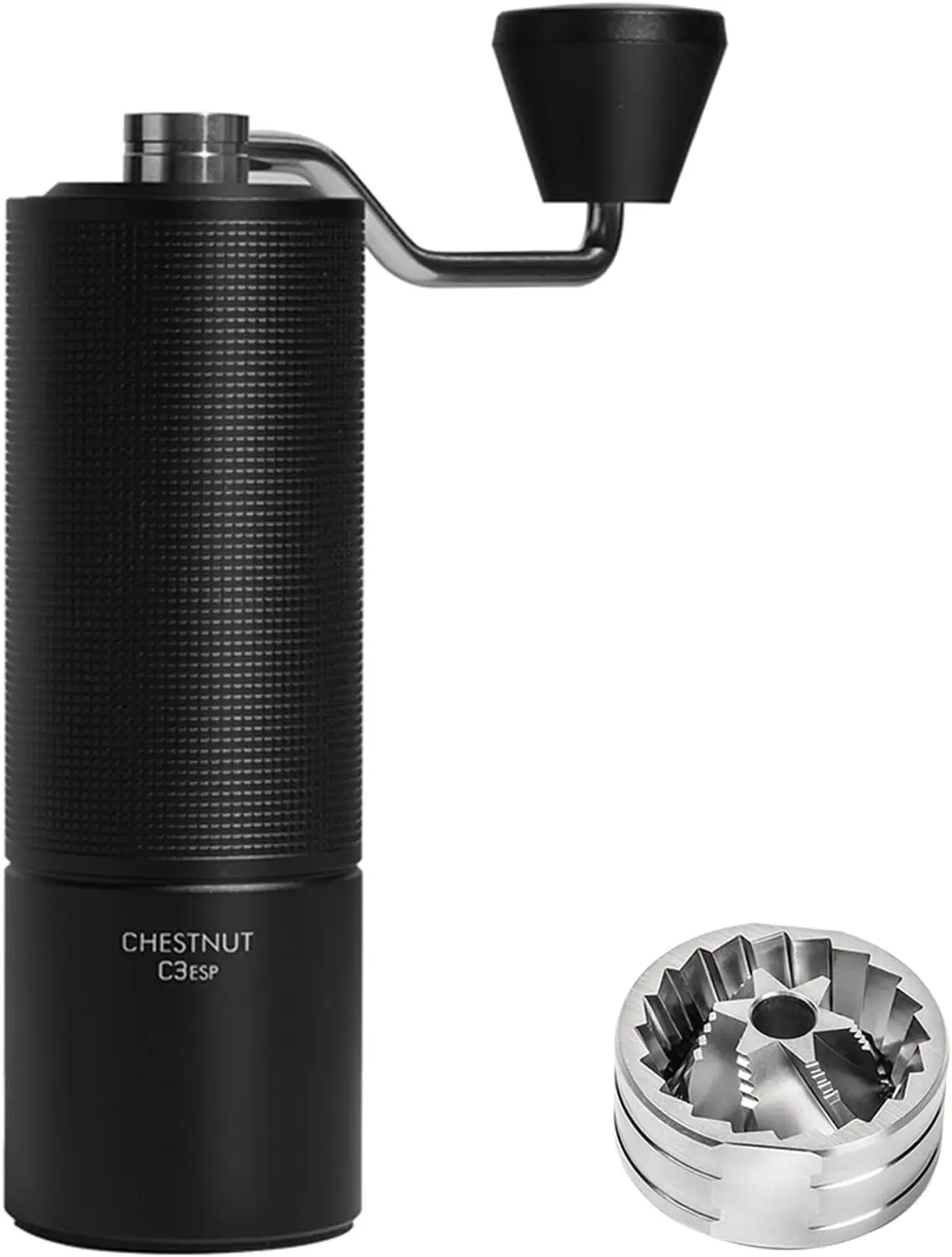 

Portable Stainless Steel Manual Coffee Grinder with Adjustable Grind Settings for Espresso to French Press - Black