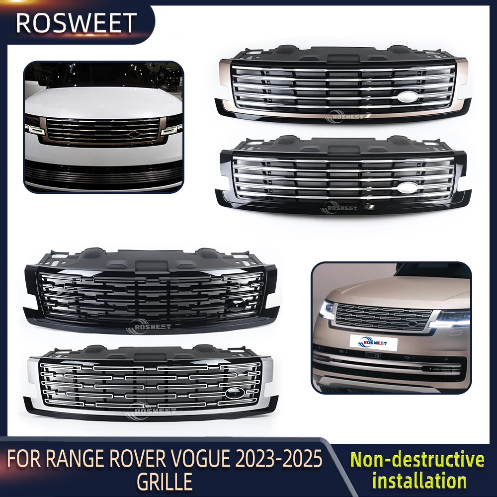 Front Grille For Land Rover Range Rover Vogue L460 2023 2024 2025 Front Bumper Centre Intake Hood Cover Grills Car Accessories