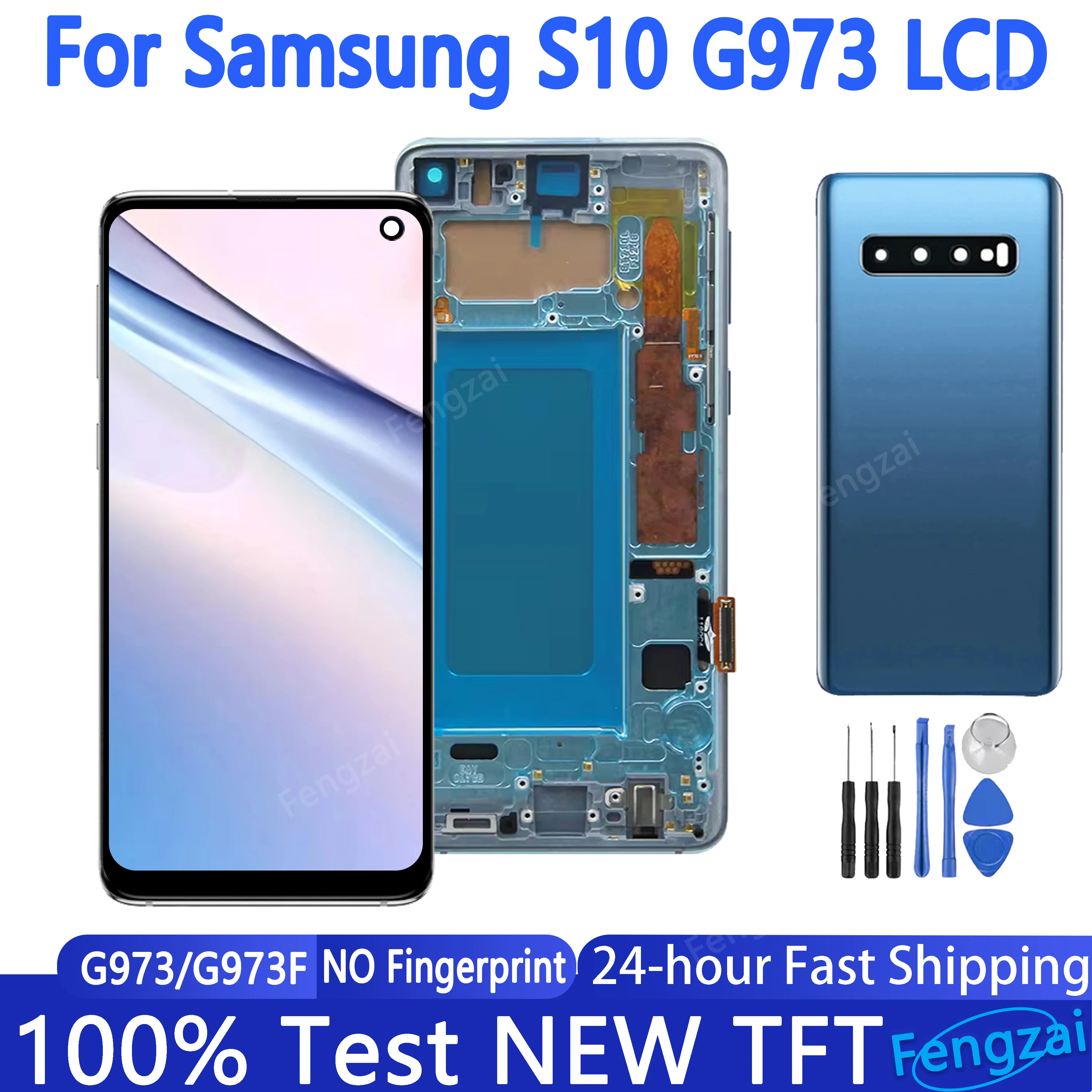 

100% рабочий TFT экран для Samsung Galaxy S10 G973 сенсорный экран дигитайзер без отпечатков пальцев для Galaxy S10 ЖК-дисплей G973F G973N