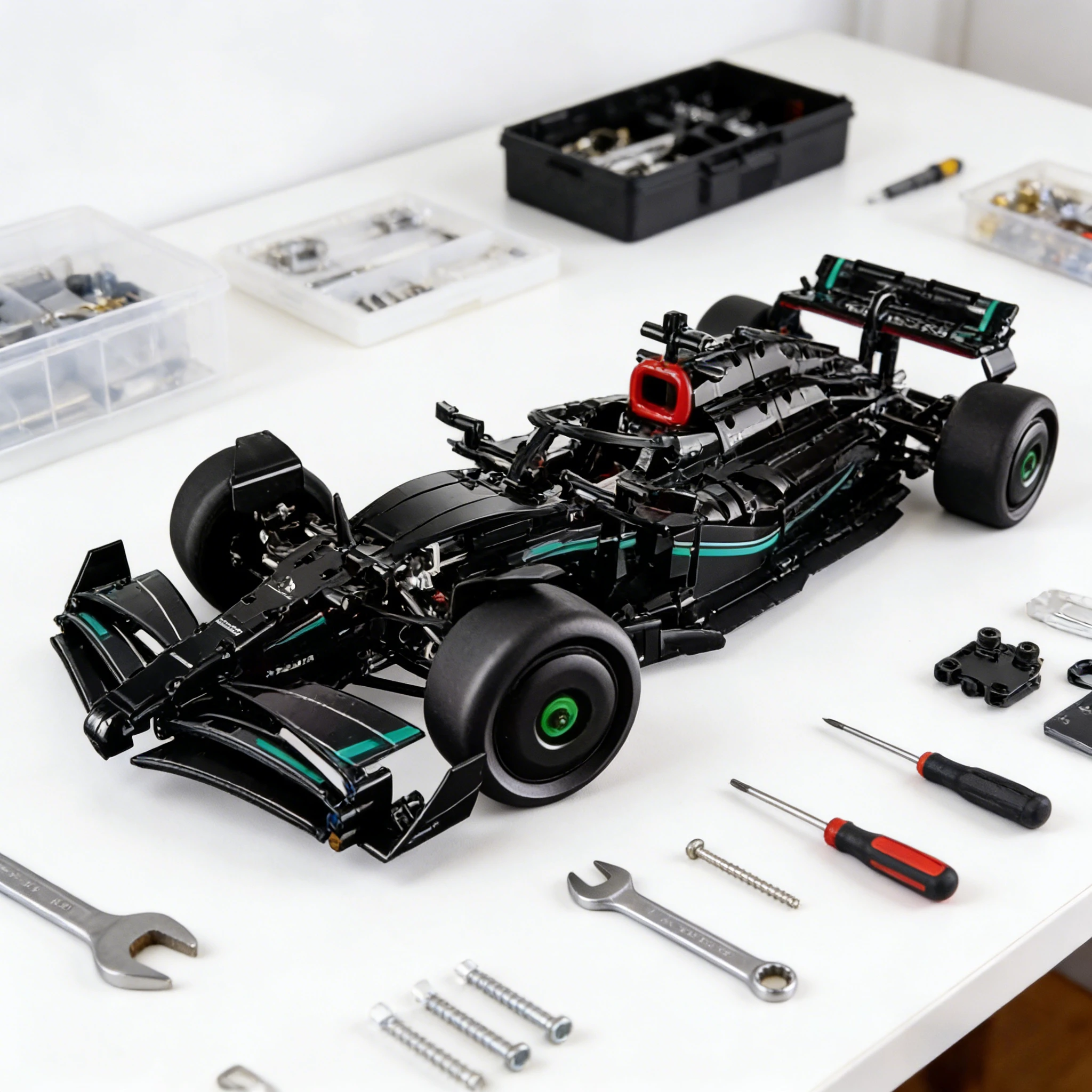 set-di-blocchi-di-costruzione-per-auto-da-corsa-mercedes-benz-f1-2025-modello-di-assemblaggio-meccanico-per-regalo-per-ragazzi