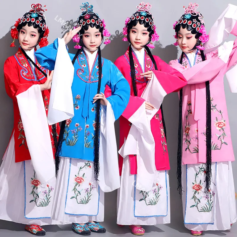 

Детские костюмы, Пекинская опера, красивые цветочные актрисы, опера для девочек, зеленая одежда, водяные рукава, танцевальные костюмы