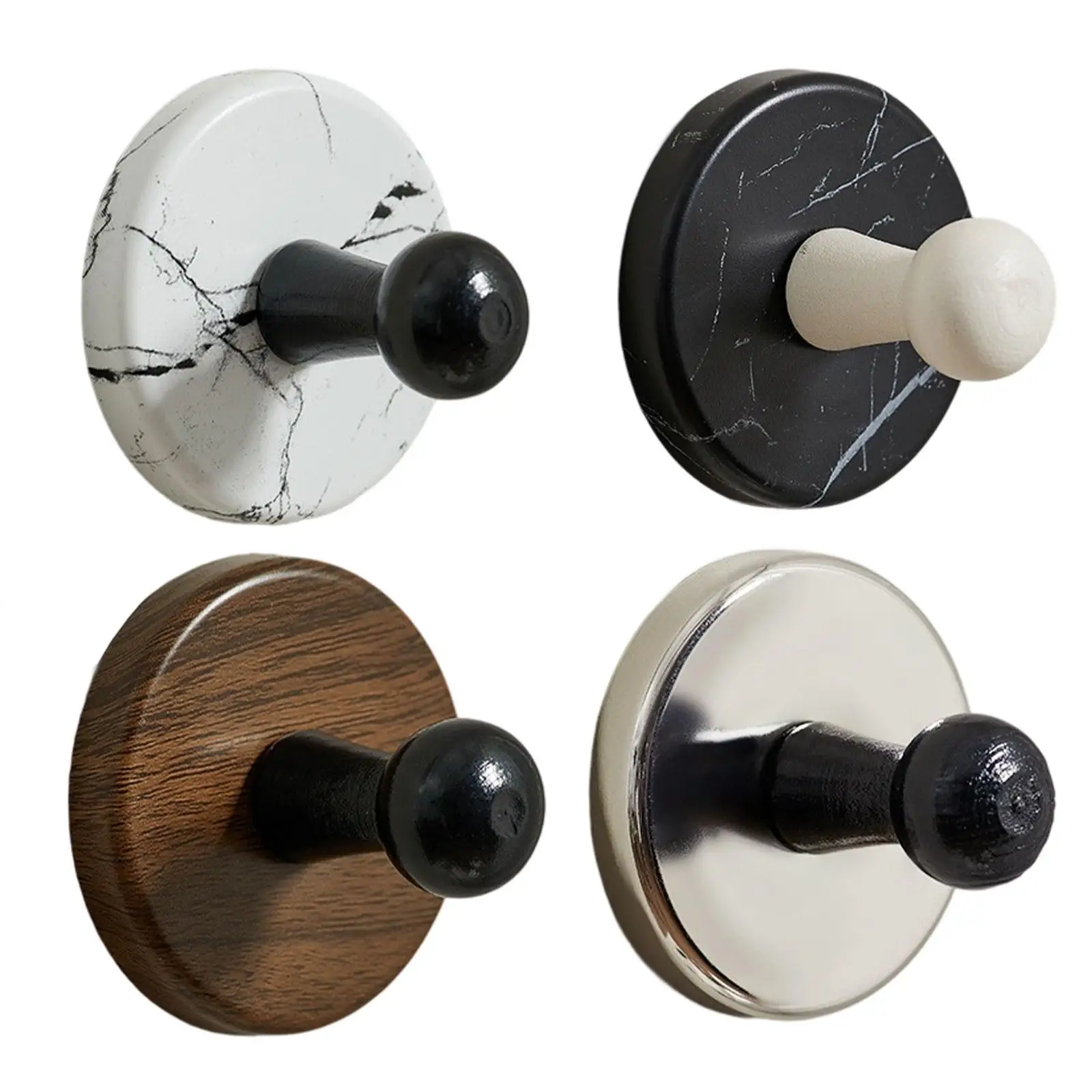 Suction Cup Hooks Bathroom Wall Hooks Stickers Wooden Towel Holder for Shower Storage No Drill Needed