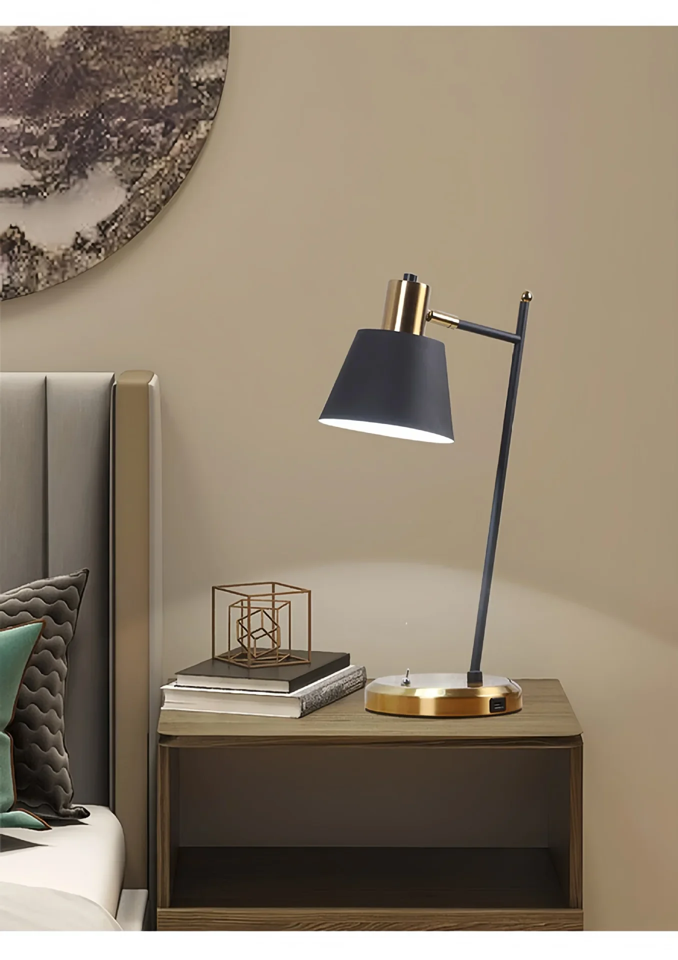 

Desk Lamp With USB Charging Port Hotel Living Room Bedside Bedroom Study Office Eye Protection LED Reading Desk Lamp