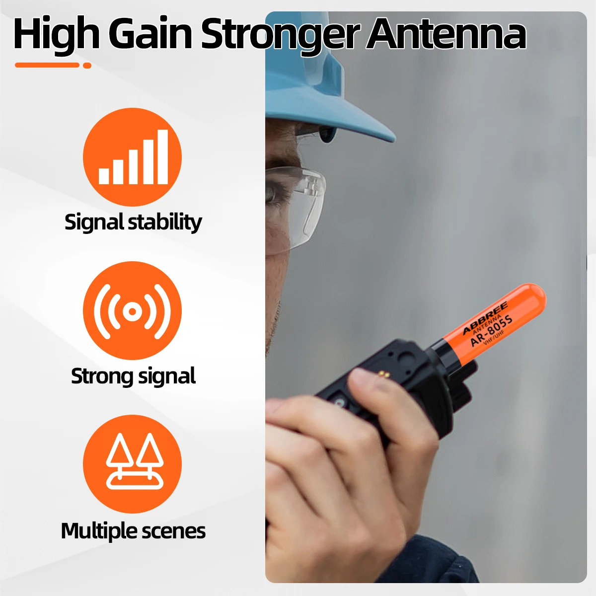 ABBREE AR-805S Mini Short Walkie Talkie Antenna Dual Band SMA-Female High Gain Antenna For Baofeng UV-5R Mini UV-32 Ham Radio view 4