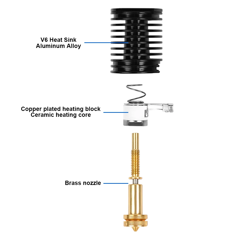 Verbessertes E3D Hotend-Kit für E3D Revo Hotend-Kit V6 Kühlkörper Keramik-Heizkern 104Nt Thermistor für Ender 3 Voron E3D Revo – Detail 4