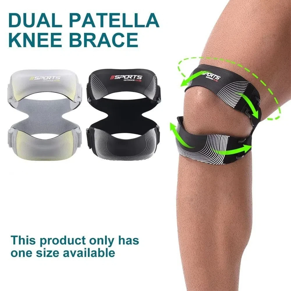 Adjustable Patella Knee Brace Pressurized Double Silicone Pads Tendon Support Strap Professional Comfortable Knee Wrap Sleeve