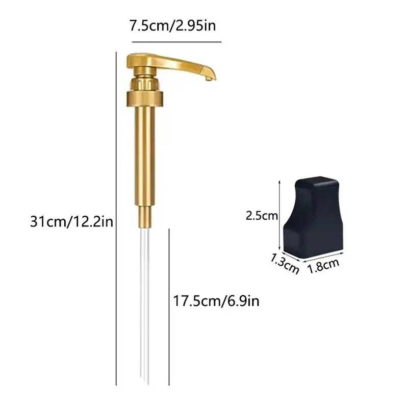 1/6Pcs Syrup Pump Coffee Syrup Pump Dispenser Gold Syrup Pump Topper For 750ml/ 25.4oz Syrup Bottle Syrup Pumps For Coffee Bar