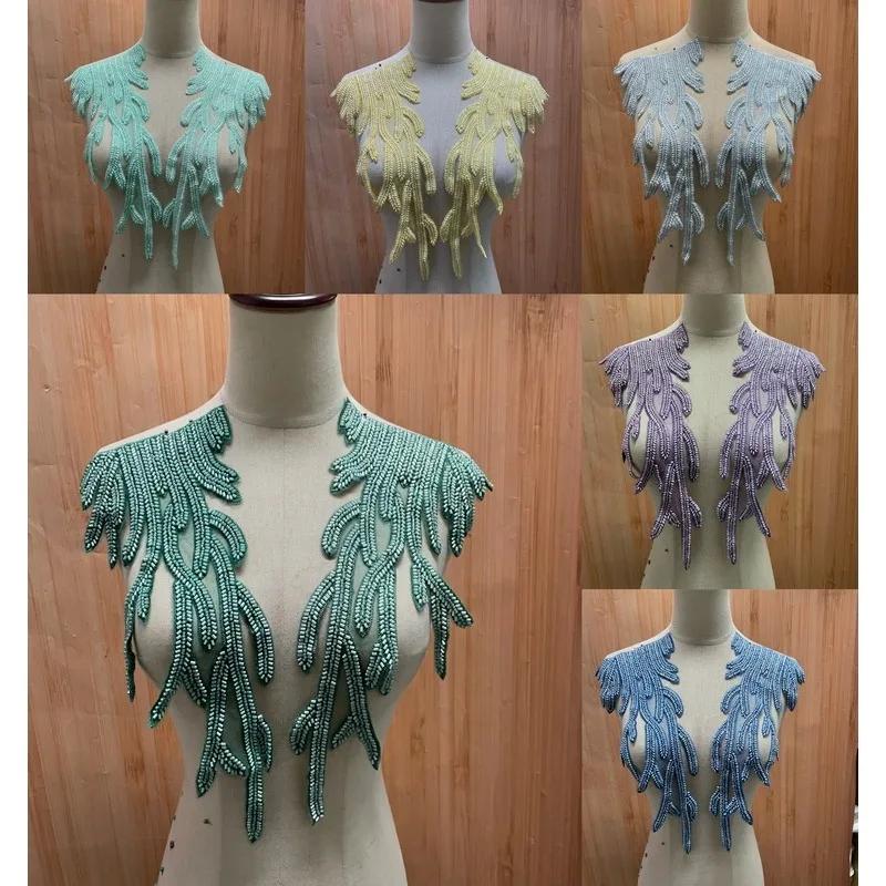 

2 Pieces, New Lace Nail Bead Embroidery Paired with Flower Handmade Skirt Decoration Sofa Accessories DIY Clothing Accessories