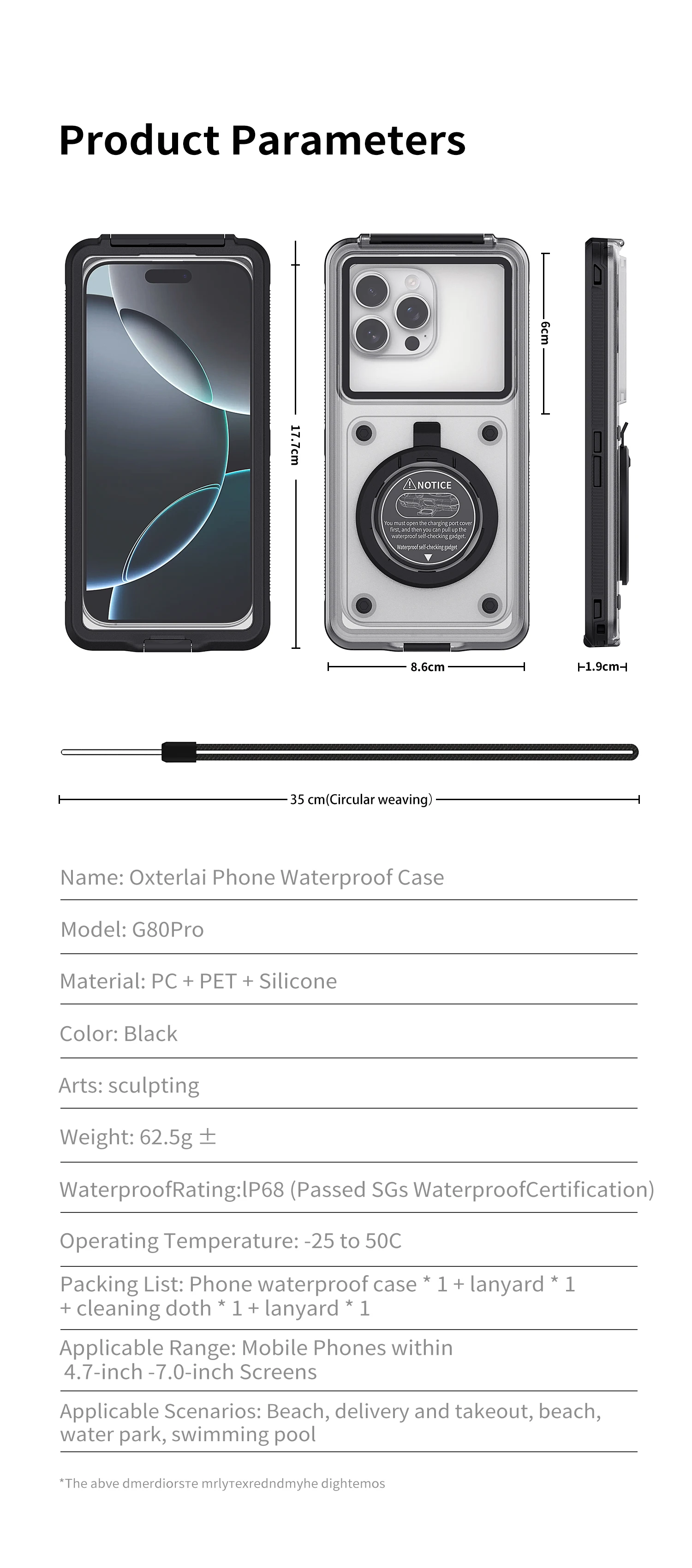15 Meter Tiefwasserdichte Handyhülle, Geeignet für 6,9-Zoll-Geräte, Passend für iPhone, Samsung, Redmi, Etc, Vivo, Google, Oppo – Detail 18