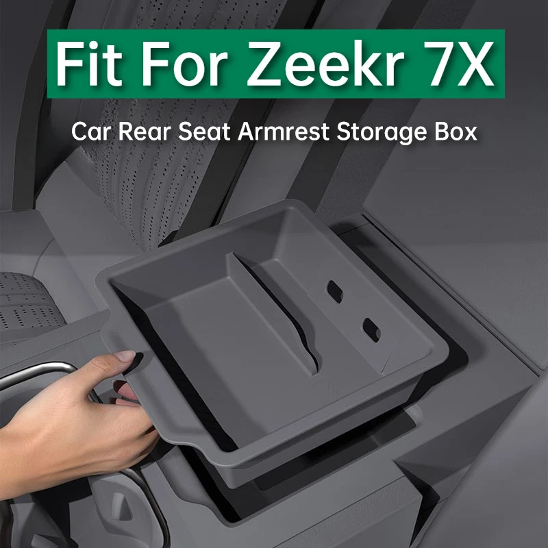 Caja de almacenamiento para reposabrazos de asiento trasero de coche Zeekr 7X, organizador de consola central de fila trasera