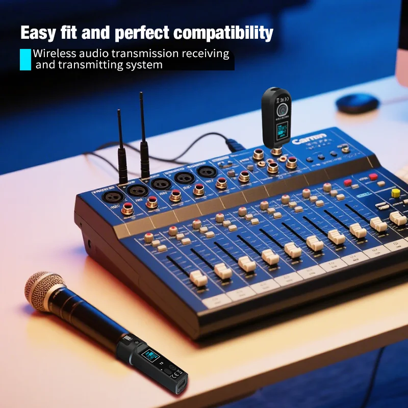 Microphone UHF Wireless Converter Dynamic Condenser Universal Recharge XLR Transmitter and Receiver for Mic Audio Mixer Guitar