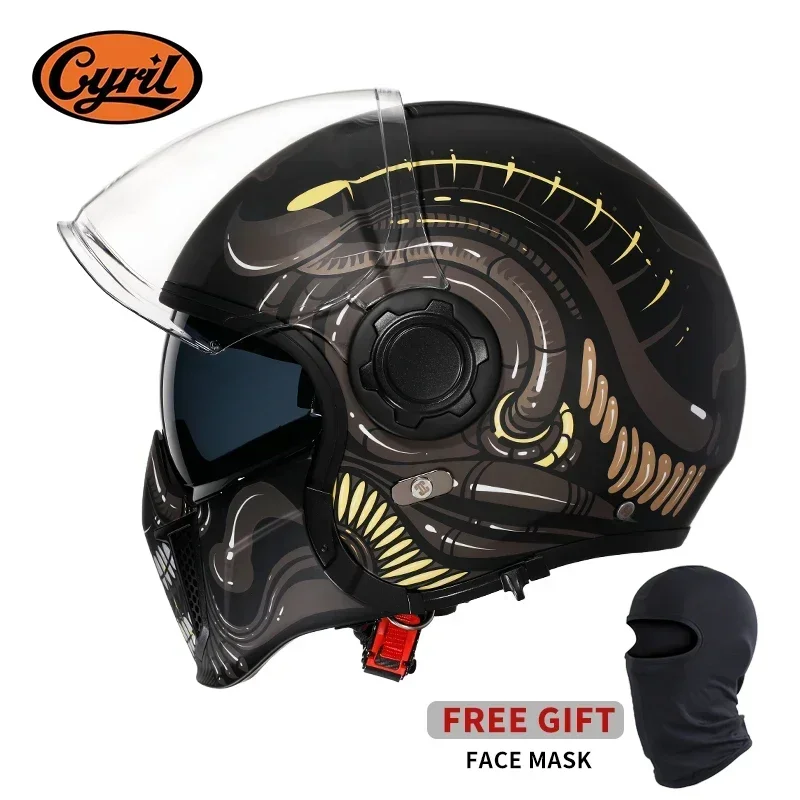 Modulaire Motorhelm Volledige Gezicht Open Gezicht Retro Helmen DOT ECE GOEDGEKEURD CYRIL OP12A Capacete De Moto Masculino