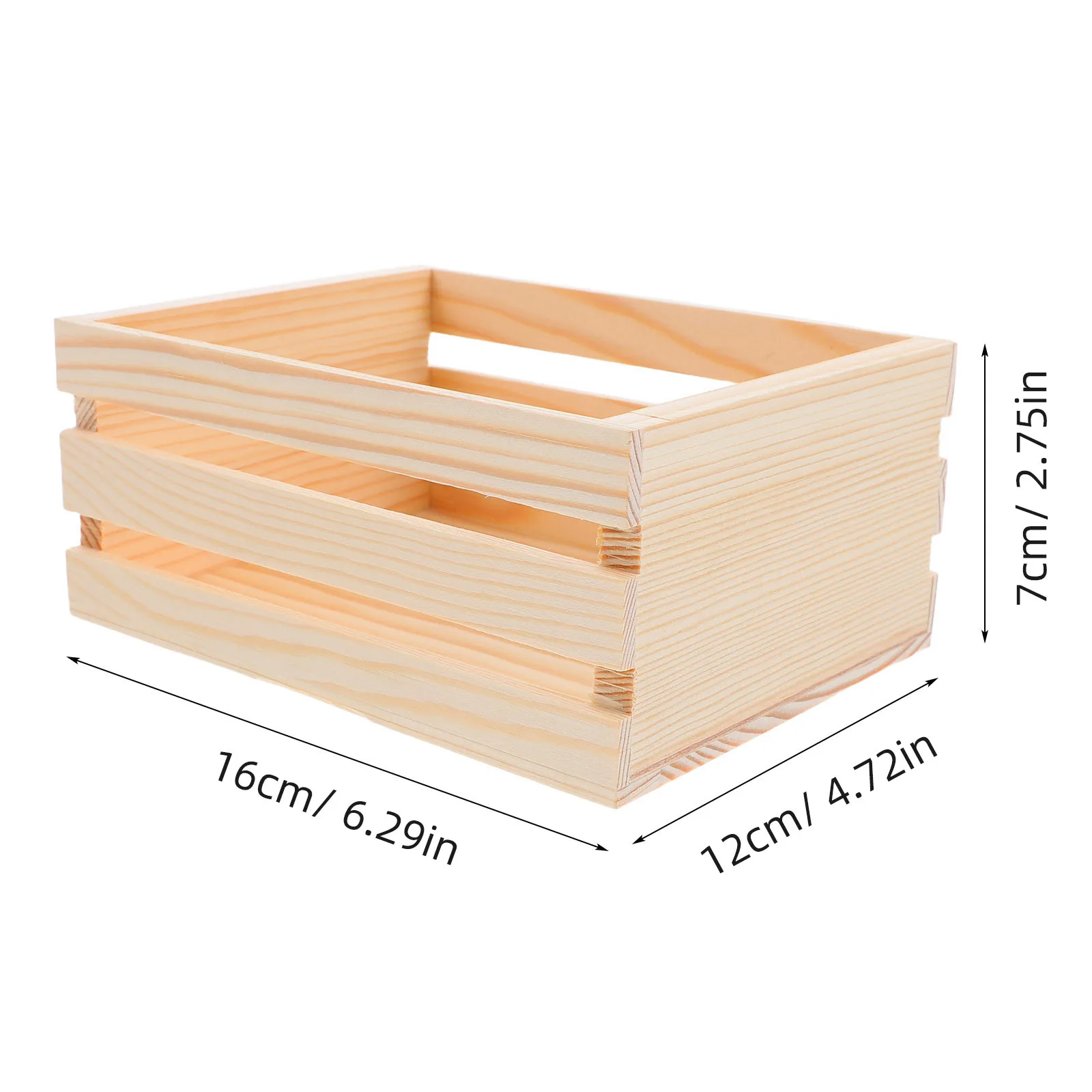 Desktop Wooden Storage Box Hollow Design Mini Basket For Stationery Sundries Organizer Rustic Wood Bins Container