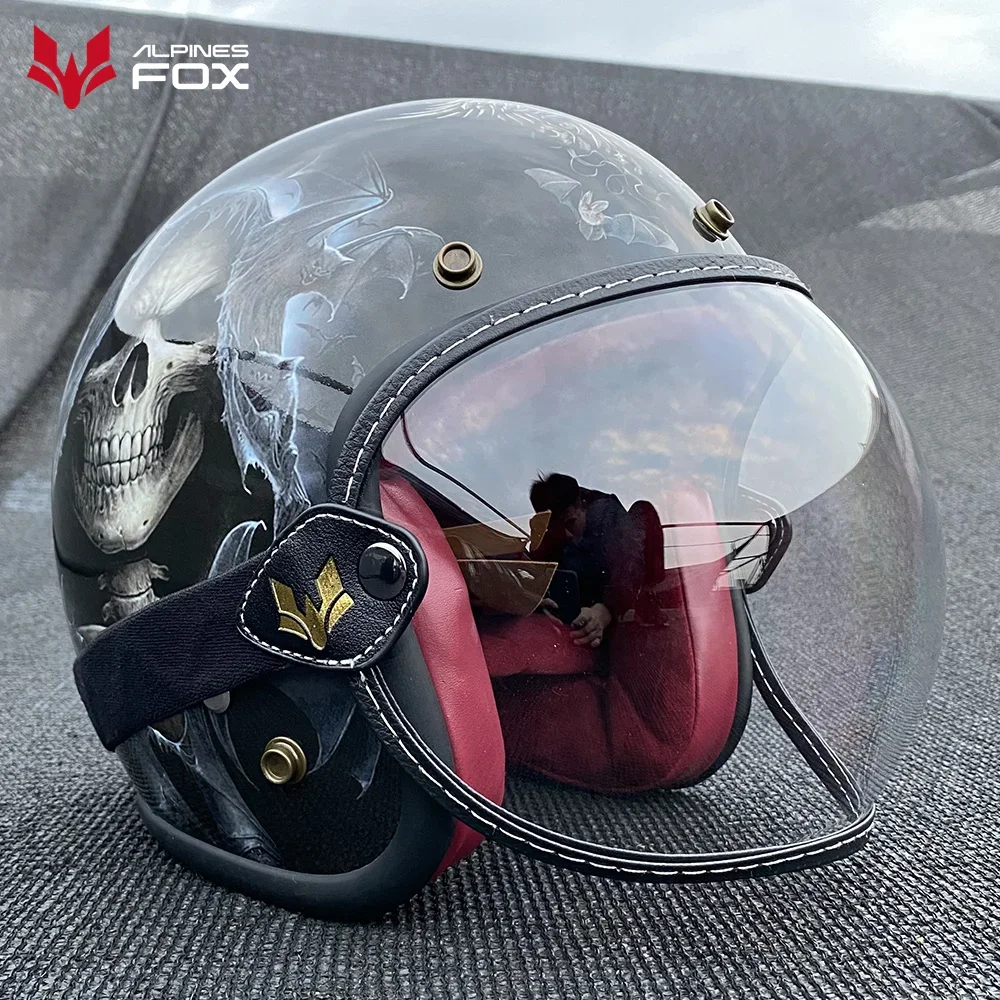 Retro Motorcycle Goggles Universal Bubble Visor UV Protection Vintage Motorbike Riding Glasses Helmet Lens Shield Durable