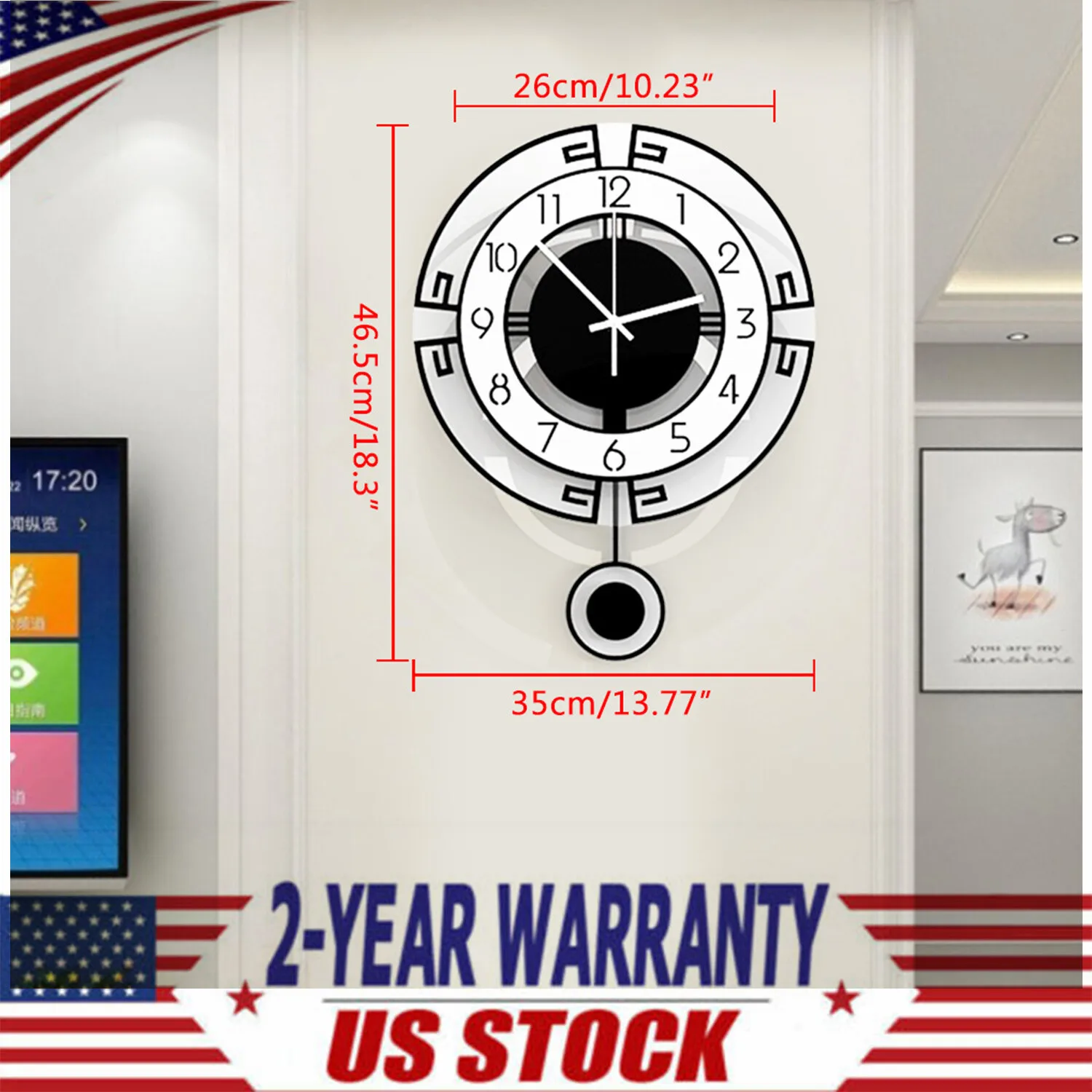 

Modern Europe Style Large Swing Wall Clock Modern Nordic Living Room Silent Pendulum Wall Clock Vintage Quartz Mute Watch