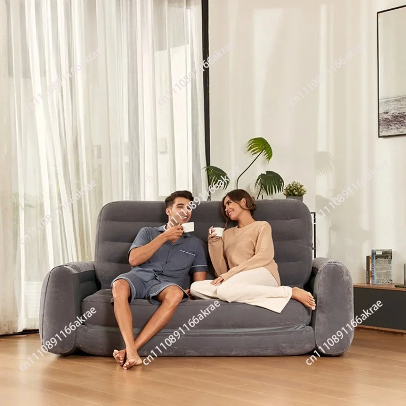 Double Foldable Inflatable Sofa Bed, Thickened Lazy Sofa Lounge Chair for Nap Rest Home Office Camping