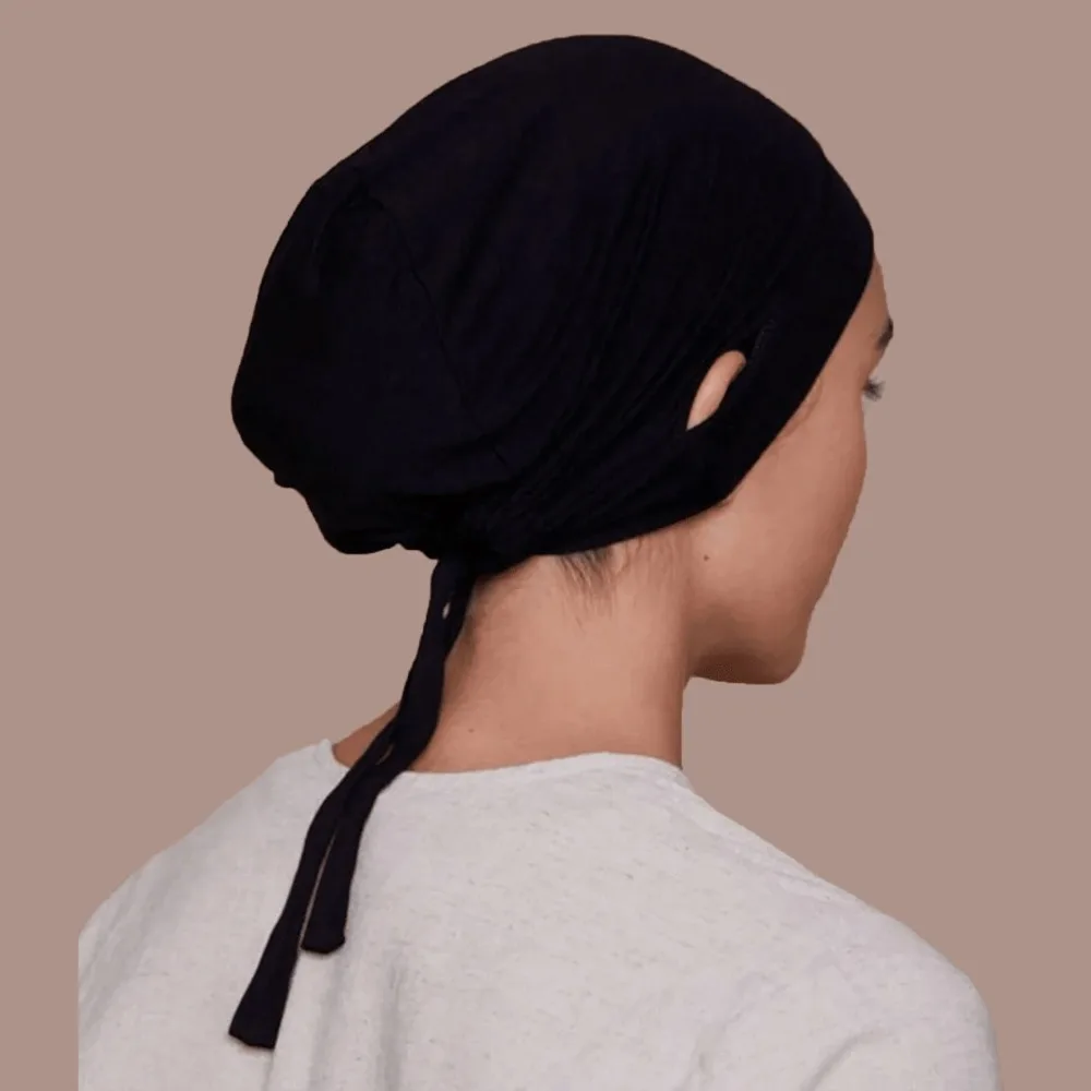 Jersey Cotton Muslim Under Hijab Cap with Ear Hole Round Forehead Inner Hijab Cap Solid Color Femme Musulman Underscarf Bonnet