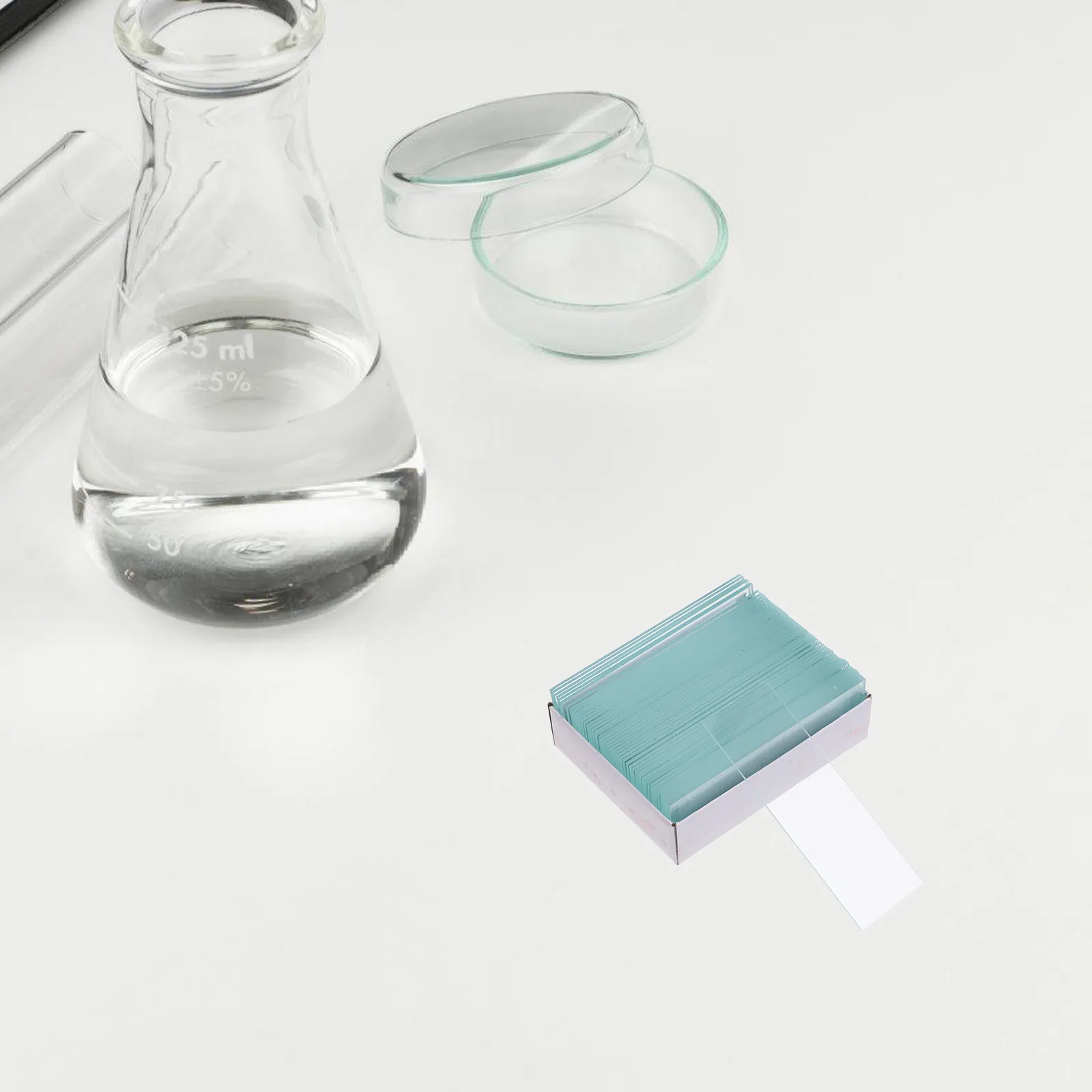 1Set Microscope Slide Glass Material Set Clear Optical Slides Cover Slips Biology Medicine Botany Specimen Observation Lab Use