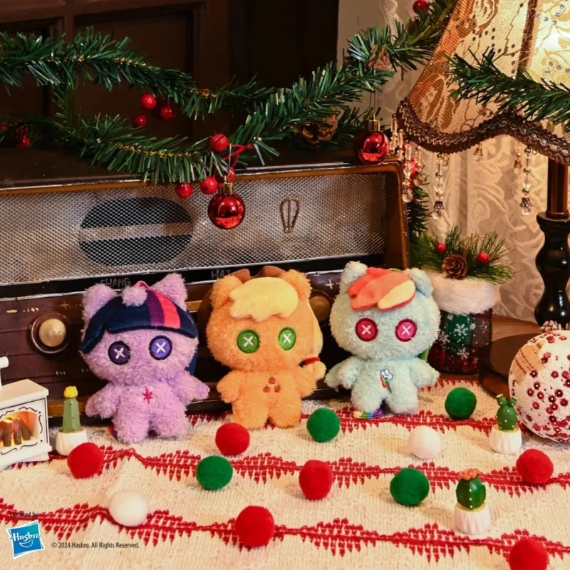 Autêntico pequeno pônei aquecedor noite boneca série caixa cega pinkiepie arco-íris traço macio pelúcia pingente decoração surpresa presente de natal