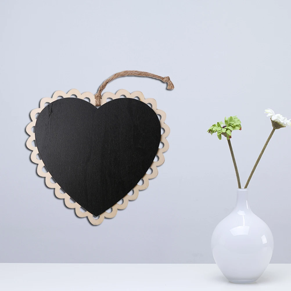 

Mini Heart-shaped Blackboard 16x15cm Lightweight Boxwood Wedding Decor Chalkboard Signs Hanging Christmas Kids