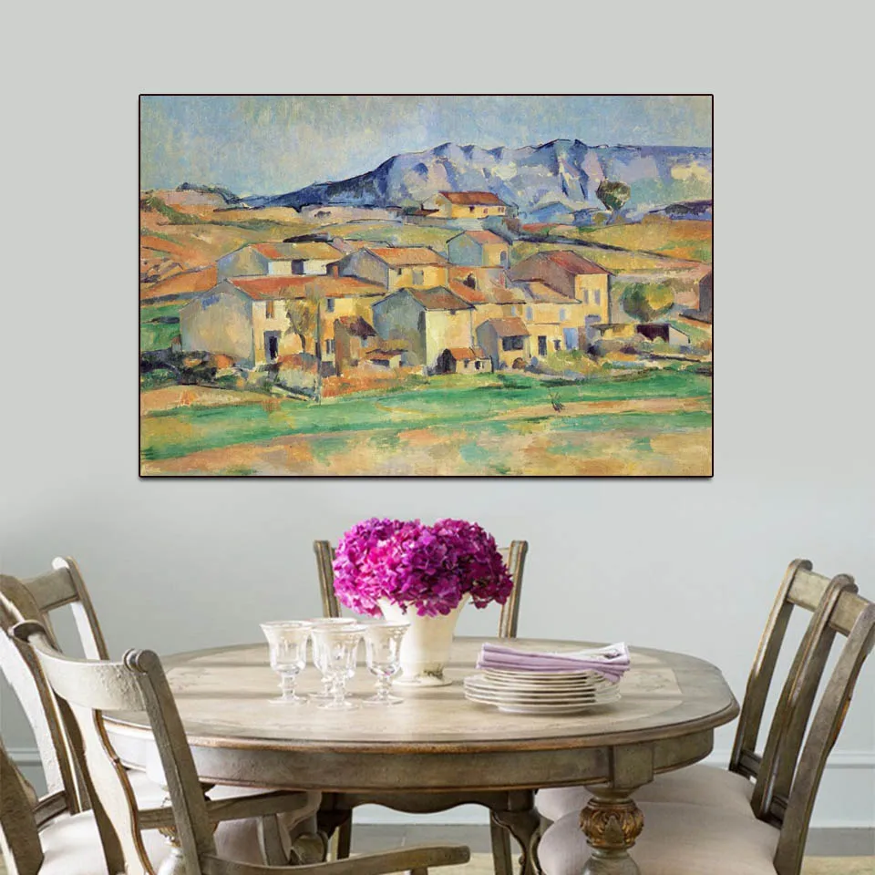 لوحة زيتية مرسومة يدويًا عالية الجودة من Mont Sainte-Victoy بواسطة Paul Cezanne لوحة زيتية للمناظر الطبيعية ديكور فني جداري من القماش