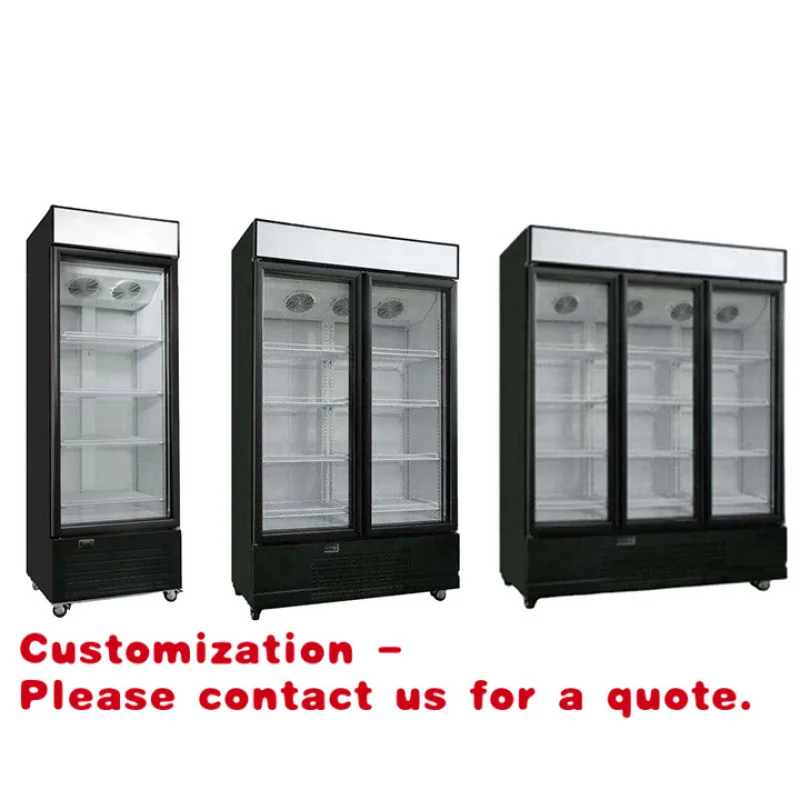 Customize.Supermarket Beverage Refrigerator Single Double Three Glass Door Commercial Beverage Freezer Refrigeration Equipment