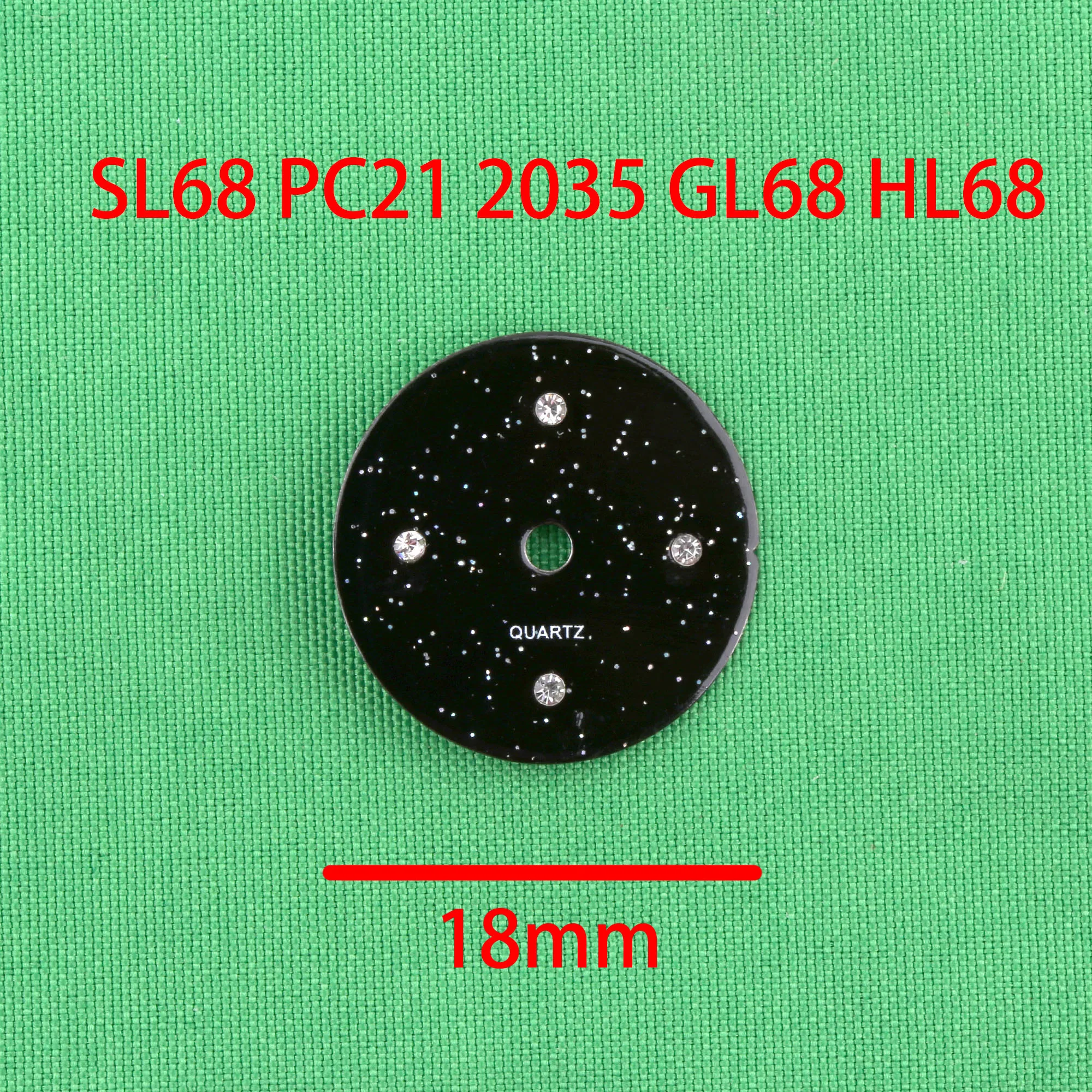 watch dial 18mm for 2035 movement sl68 movement pc21 moveement pc20 movement gl68 movement black green 2035 movement  Watch face