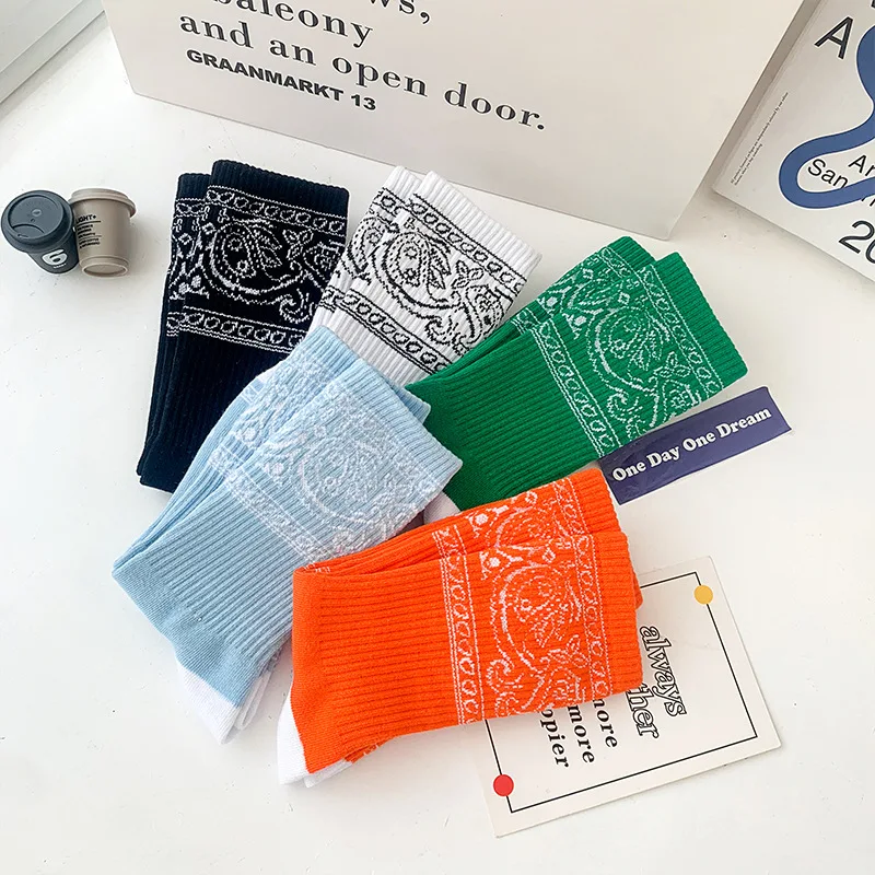 3 paare/schachtel Herren Socken grün trend ige Cashew blüte Hip Hop Dunk Bandanas lustige Socke Frauen Baumwolle af1 Kollokation 350 Geschenke – Detail 11