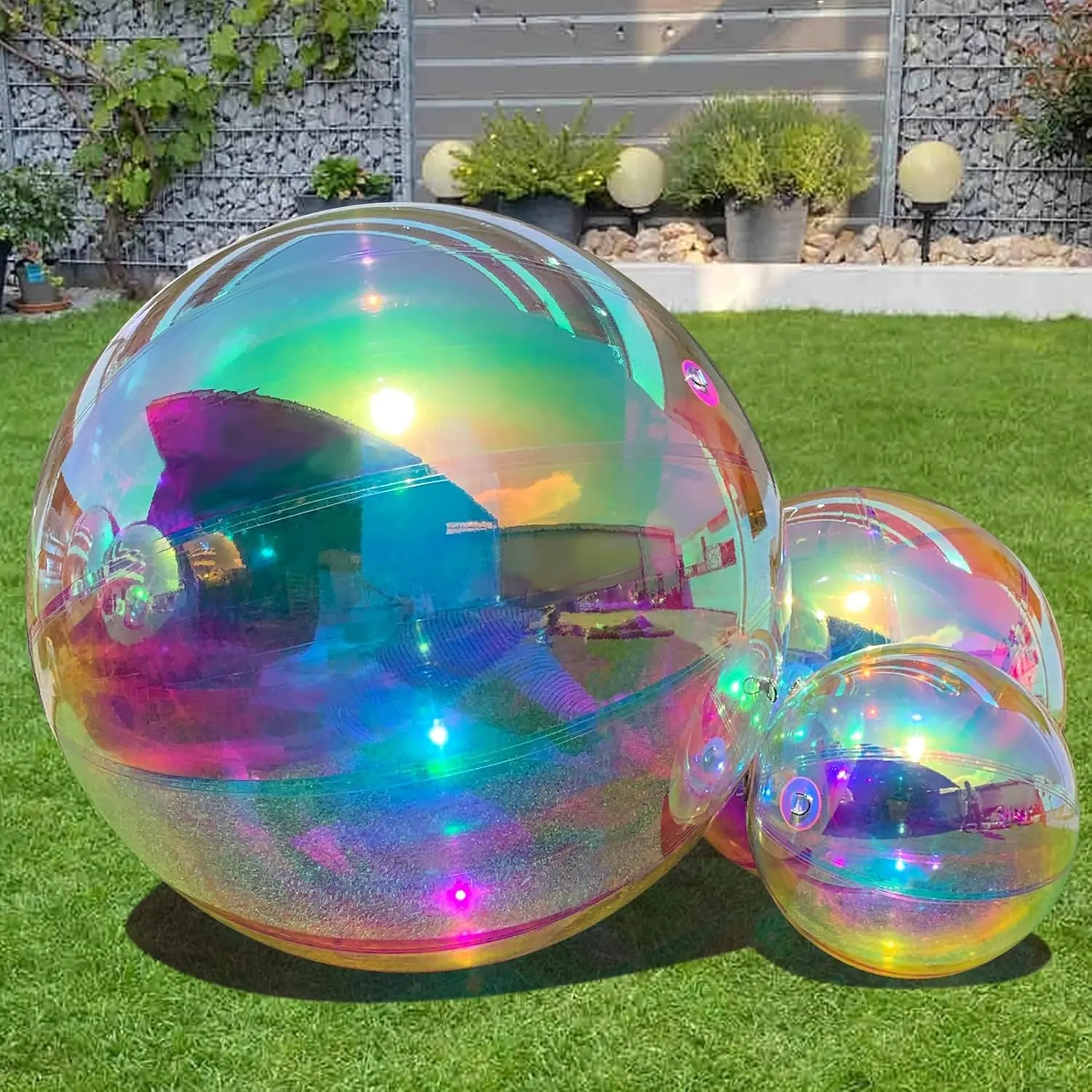 Inflatable Mirror Ball, Polished Ornament Sphere for Home Outdoor Pond Housewarming Swimming Pool Decoration