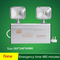 Lámpara de luz de emergencia contra incendios para pasillo, luz Led montada en la pared, cuerpo de aluminio, doble cabezal, AC200-240V de iluminación de emergencia