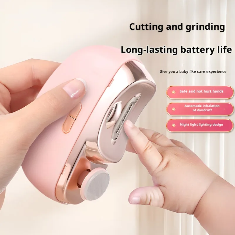 Automatic Nail Grinder Anti-Pinch Electric Nail Trimmer Safe Rechargeable Clipper for Home,Nail Salon Manicure Tool