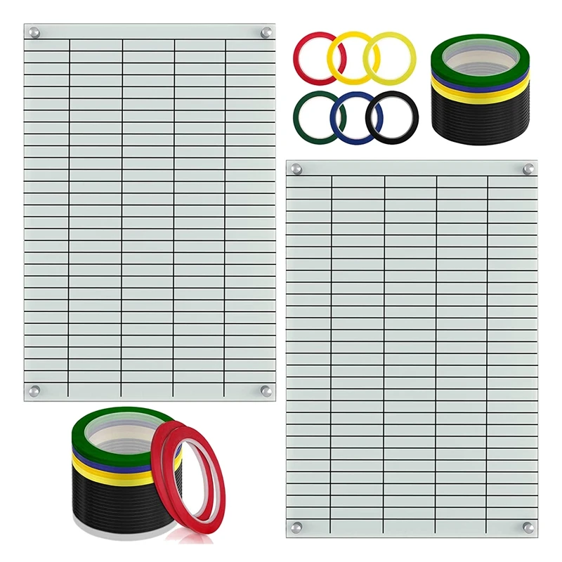 24 Rolls Whiteboard Thin Tape 216 Feet Per Roll 1/8 Inch Art Graphic Chart Grid Electrical Tape Dry Erase Tape, 6 Colors