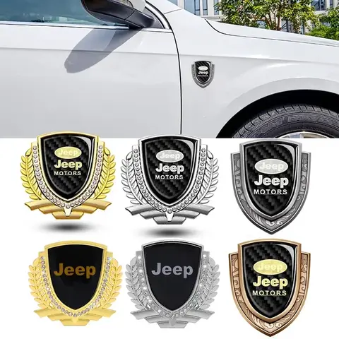 Metal Car Rear Trunk Stickers Window Badge Shield Emblem for Jeep Renegade JK Wrangler Grand Compass Cherokee Patriot Liberty