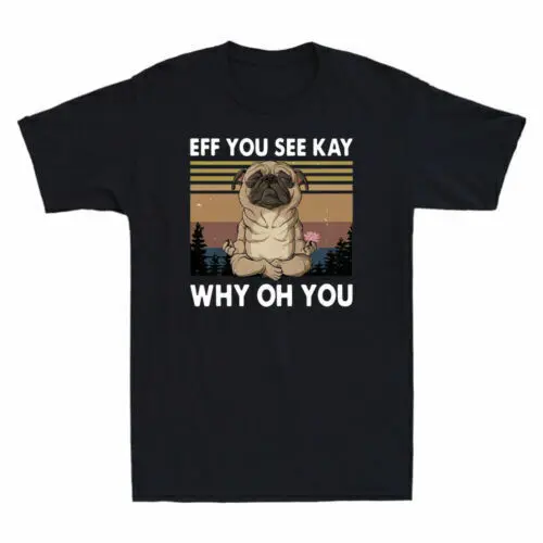 Eff sehen Sie Kay, warum oh lustige Elefant Yoga Vintage T-Shirt Anime Grafik T-Shirts Unisex s