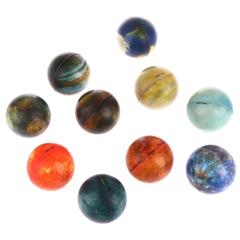 1개 랜덤 태양계 행성 탄성 고무공 야외 목욕 장난감 어린이 스포츠 게임 스트레스 해소