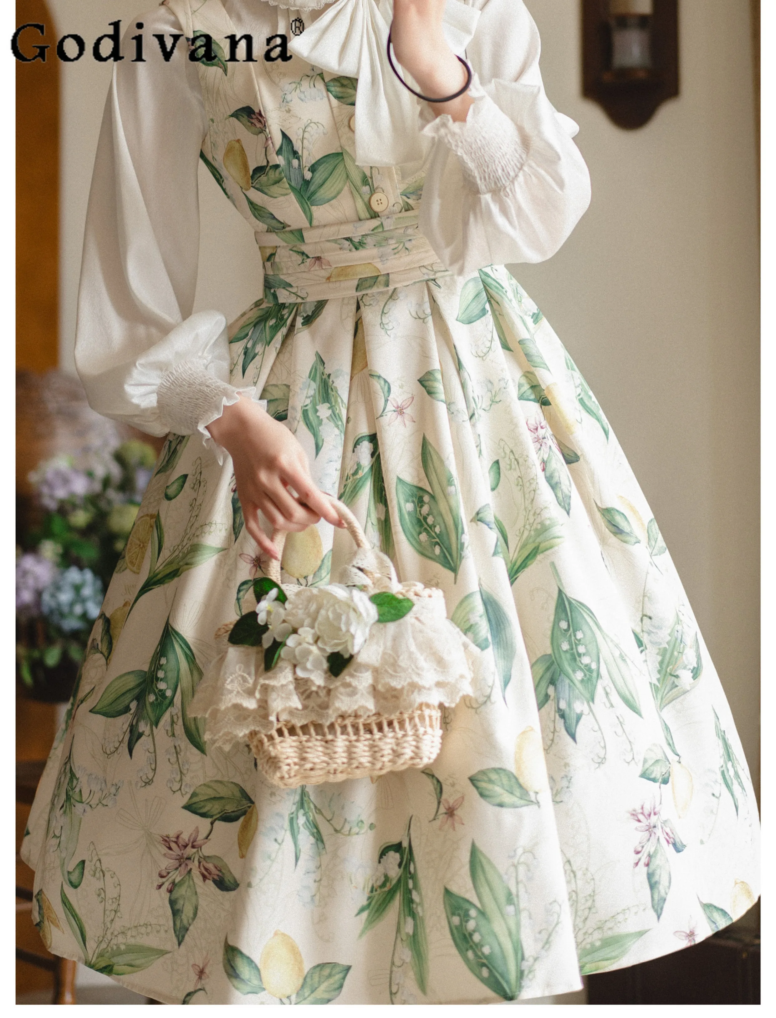 

Vintage Elegant Lady Japanese Original Lolita Sleeveless Dress 2025 New Style Sweet Cute Girl Daily Wear Fresh JSK Dresses