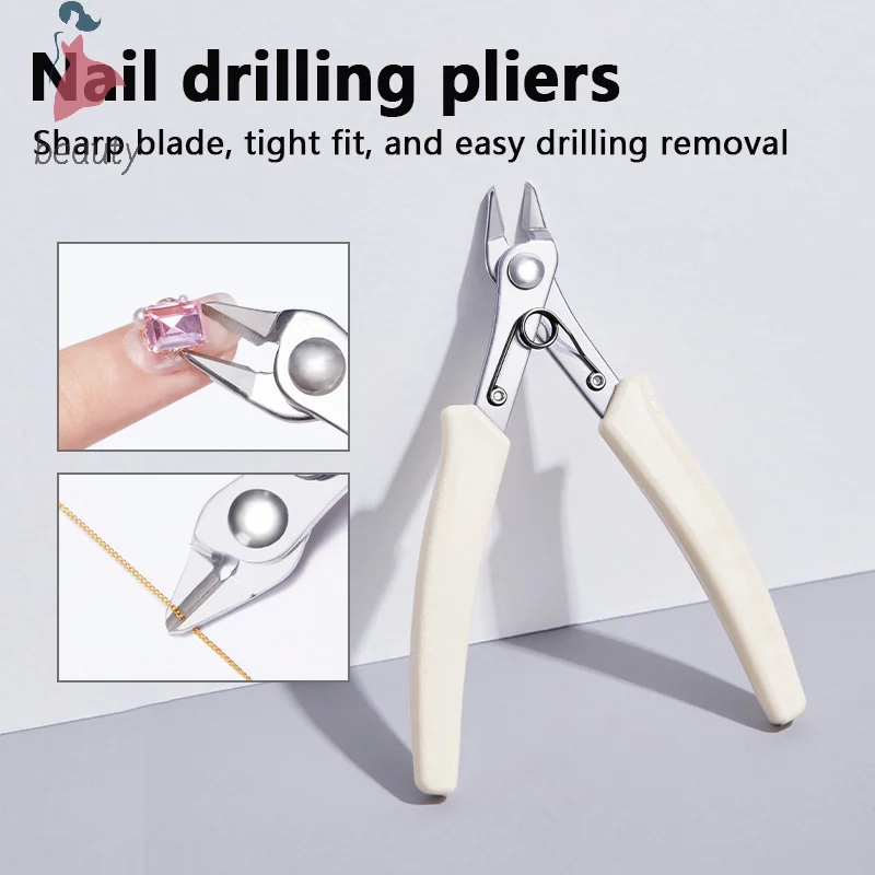 Pince à Ongles pour Manucure, pour Enlever les Strass et les Gemmes, Coupe-Fil Souple, Continents de Déchargement, Ciseaux pour Nail Art