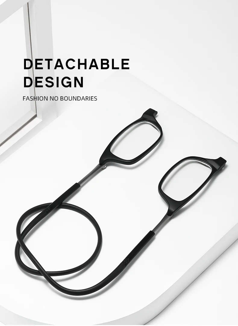 Neue Faltbare Halsband-Lesebrille HD-Harz Modische Magnetische Gleitsichtbrille für Alterssichtigkeit – Detail 3