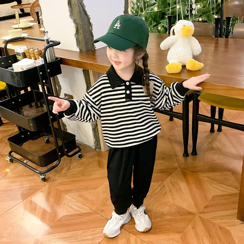 2023 Autumn Sister and Brother Matching Outfits Baby Girl Long Sleeve Dress Boys Top Pants Two Piece Sets Korean Childen Clothes