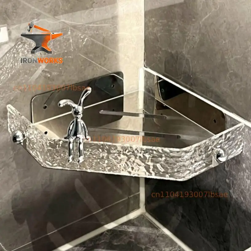 Plastic And SS304 Bathroom Accessories Storage Rack Salle De Bain Modern Kitchen Wall Mounted Shelves Home