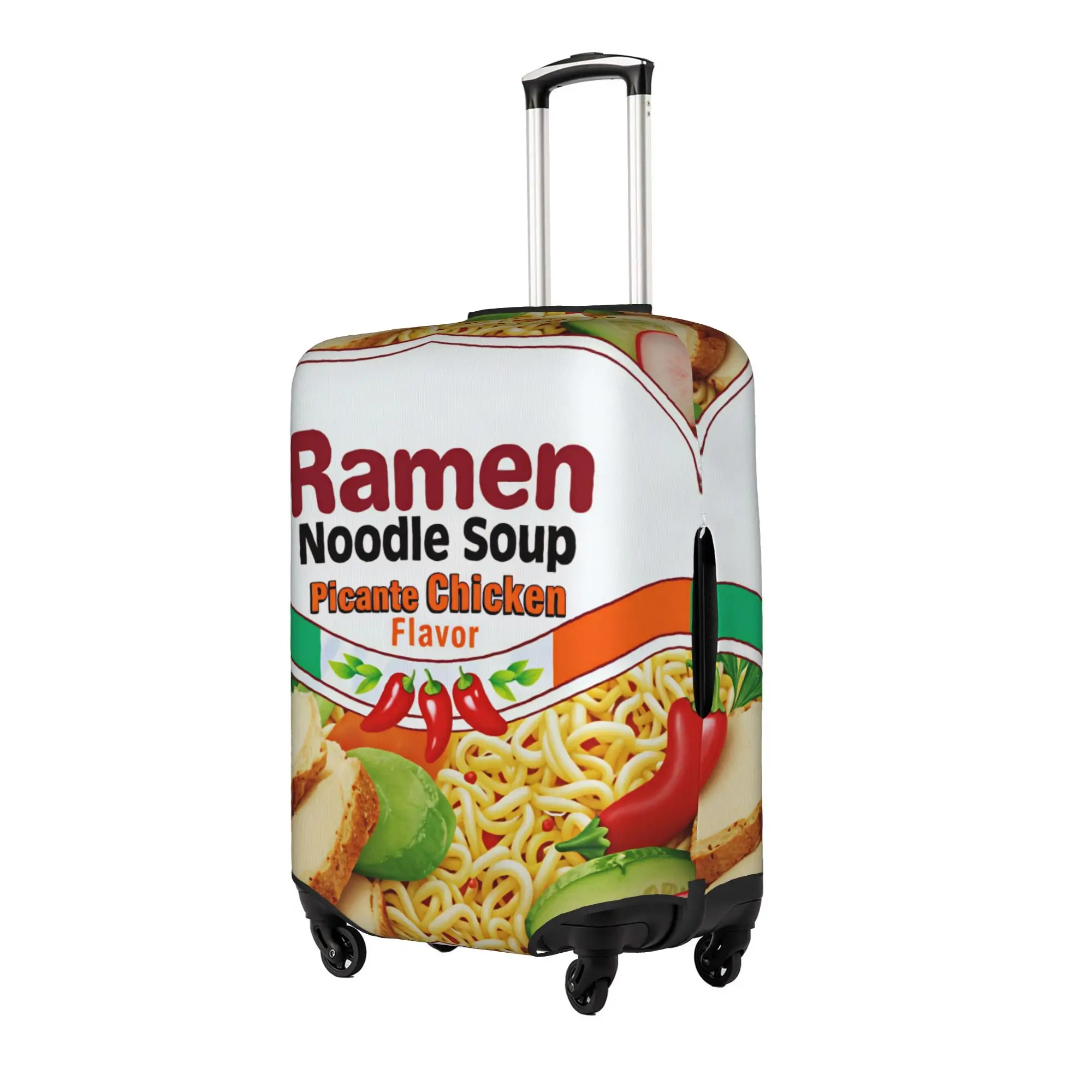 Quick Drying Instant Noodle Cartoon  Travel Luggage Cover Washable  Suitcase Cover Protector Fit 18-32 Inch