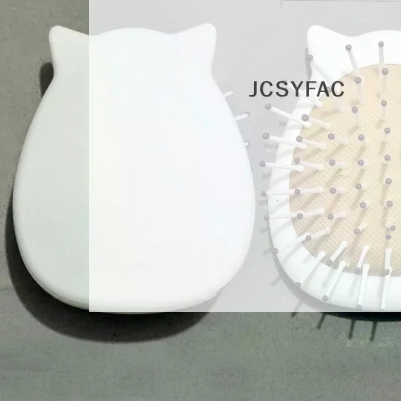 /JCS/Mini Ombre Pink Cat Ear Detangling Hair Brush With Soft Massage Bristles For Travel Daily Use Purse Carry