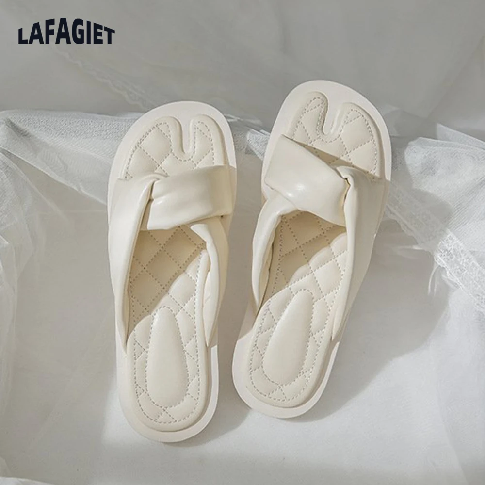 Sandal Wanita Musim Panas Luar Ruangan Rumah Sepatu Ungu Putih Non Slip Kamar Mandi Sandal Jepit Dalam Ruangan Lembut Wanita Sandal Platform