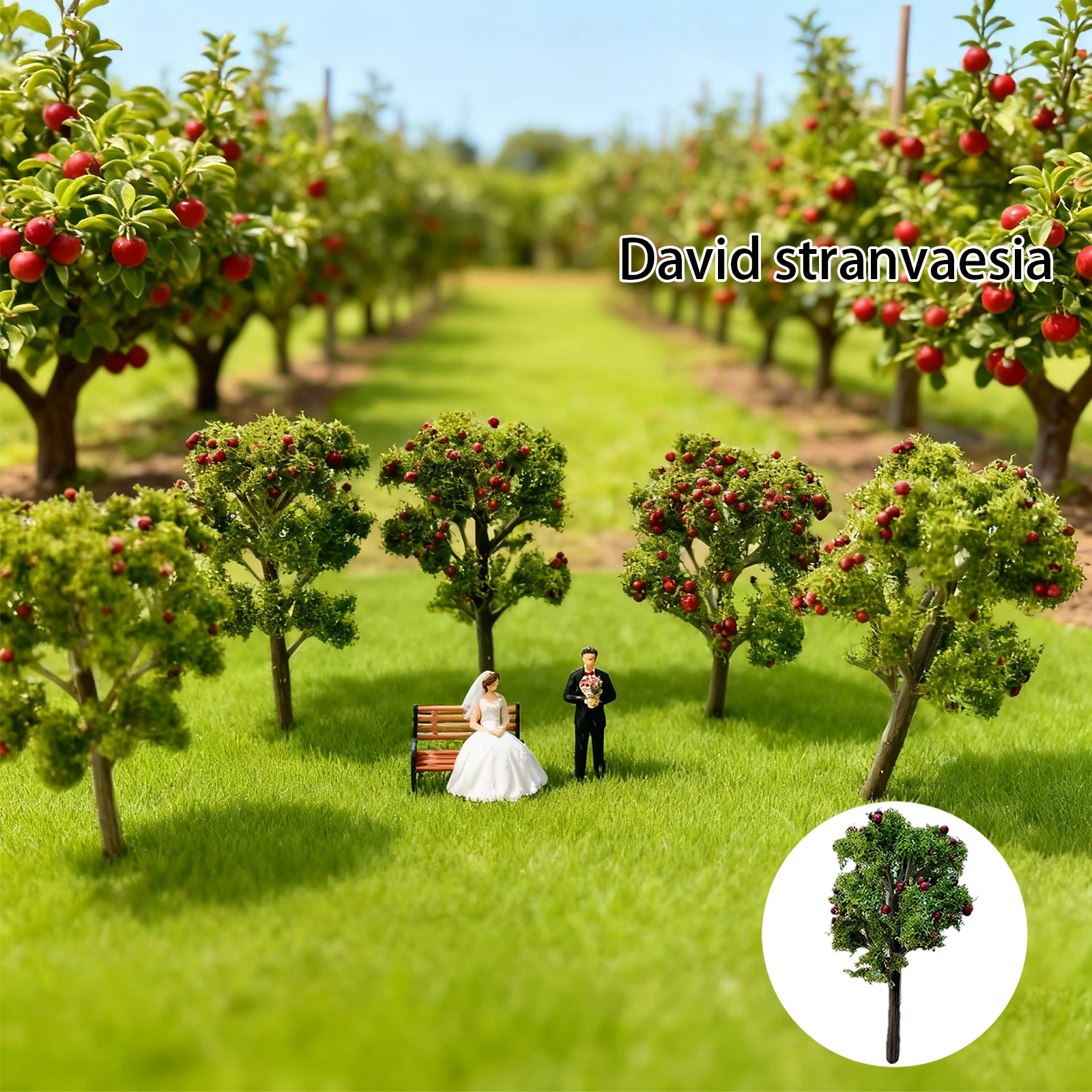 

5Pcs Miniature Red Fruit Trees Plastic Landscape Models for Diorama Craft Versatile DIY Decorations
