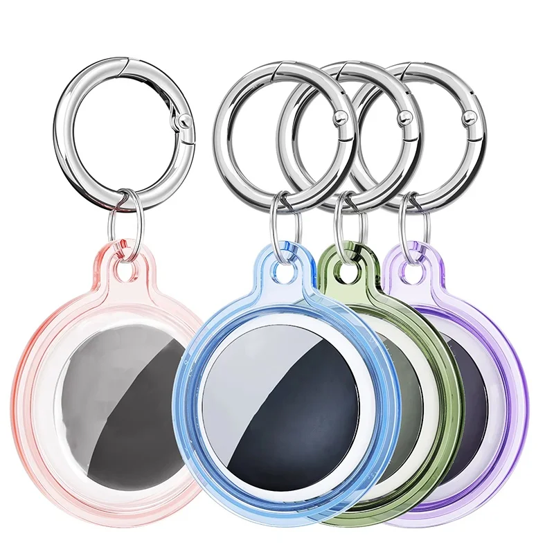 

For Apple Airtag Case Transparent Waterproof TPU Cover With Anti-lost Keychain For Airtag Case Luggage Backpack Protective Cover
